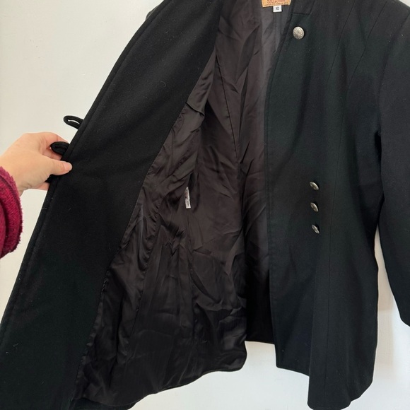 Frontier Collection Black Wool Coat Concho Button Front Made In USA Womens 10 - Picture 8 of 12